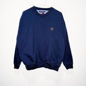 Tommy Hilfiger Vintage Crest Logo Oversized Pull Over Sweatshirt